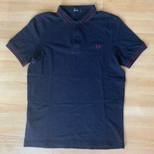 Fred Perry Tramline Tipped M1500 Polo Navy & Red